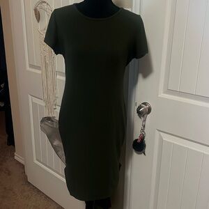 Olive green T-shirt dress